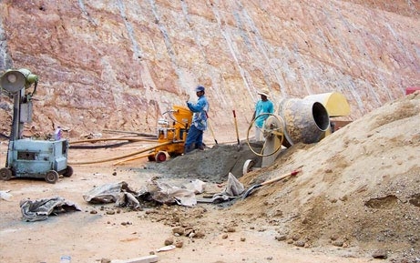 Shotcrete machine application