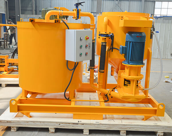 Cement grout injection mixer and agitator for bridge grouting