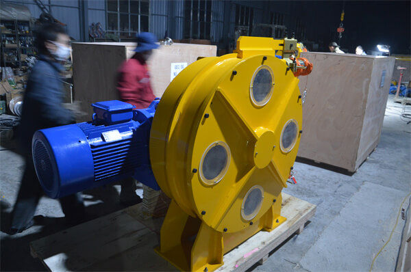 Portable peristaltic hose pump for transferring